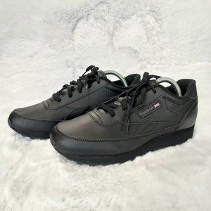 Reebok Women's Classic Renaissance Leather Shoes Black Size 9.5W US
